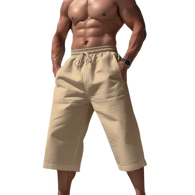 Herren nan lässige knielange Bermuda-Shorts mit elastischem Bund und Tunnelzug R&B