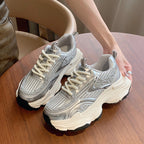 Damen Sportliche Chunky Sneakers mit atmungsaktiver Oberflächenstruktur R&B