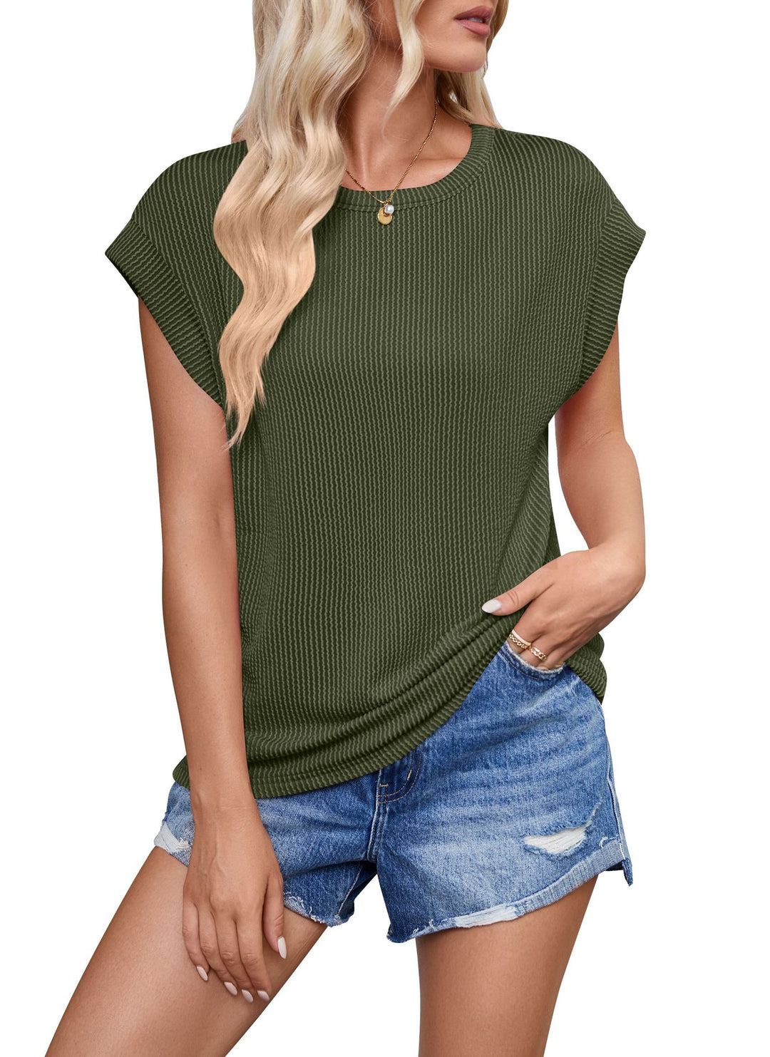 Damen lässiges Kurzarm-Shirt R&B