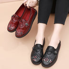 Damen bequeme Mokassins mit floralem Design