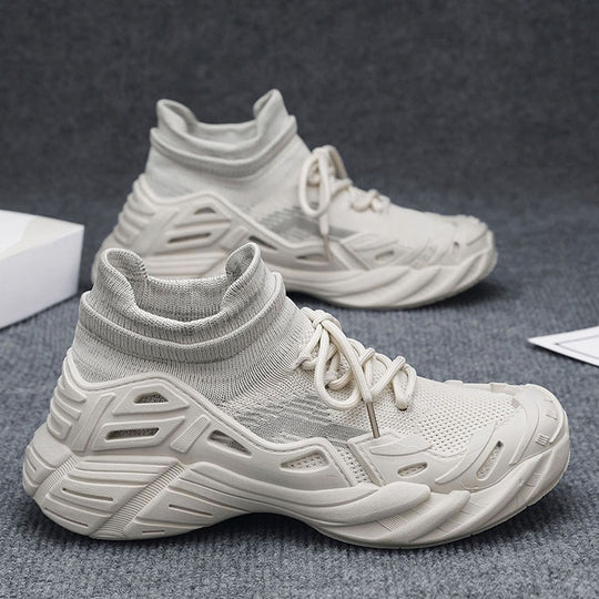 Damen Sportliche Sneakers mit atmungsaktiver Strick-Oberfläche und rutschfester Laufsohle R&B
