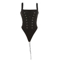 Damen Einteiler Badeanzug mit raffinierten Schnürdetails R&B