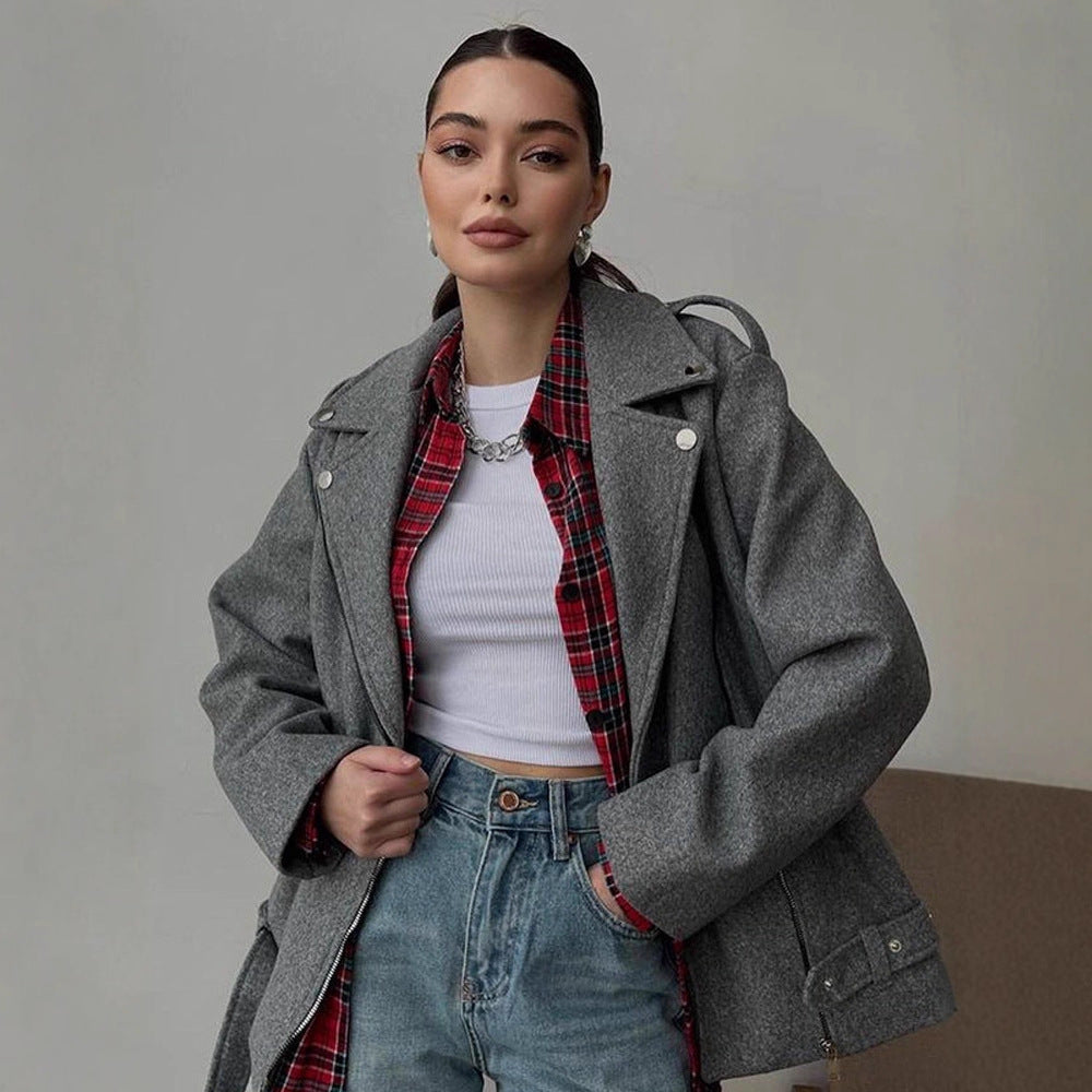 Damen Modische Oversized Jacke R&B