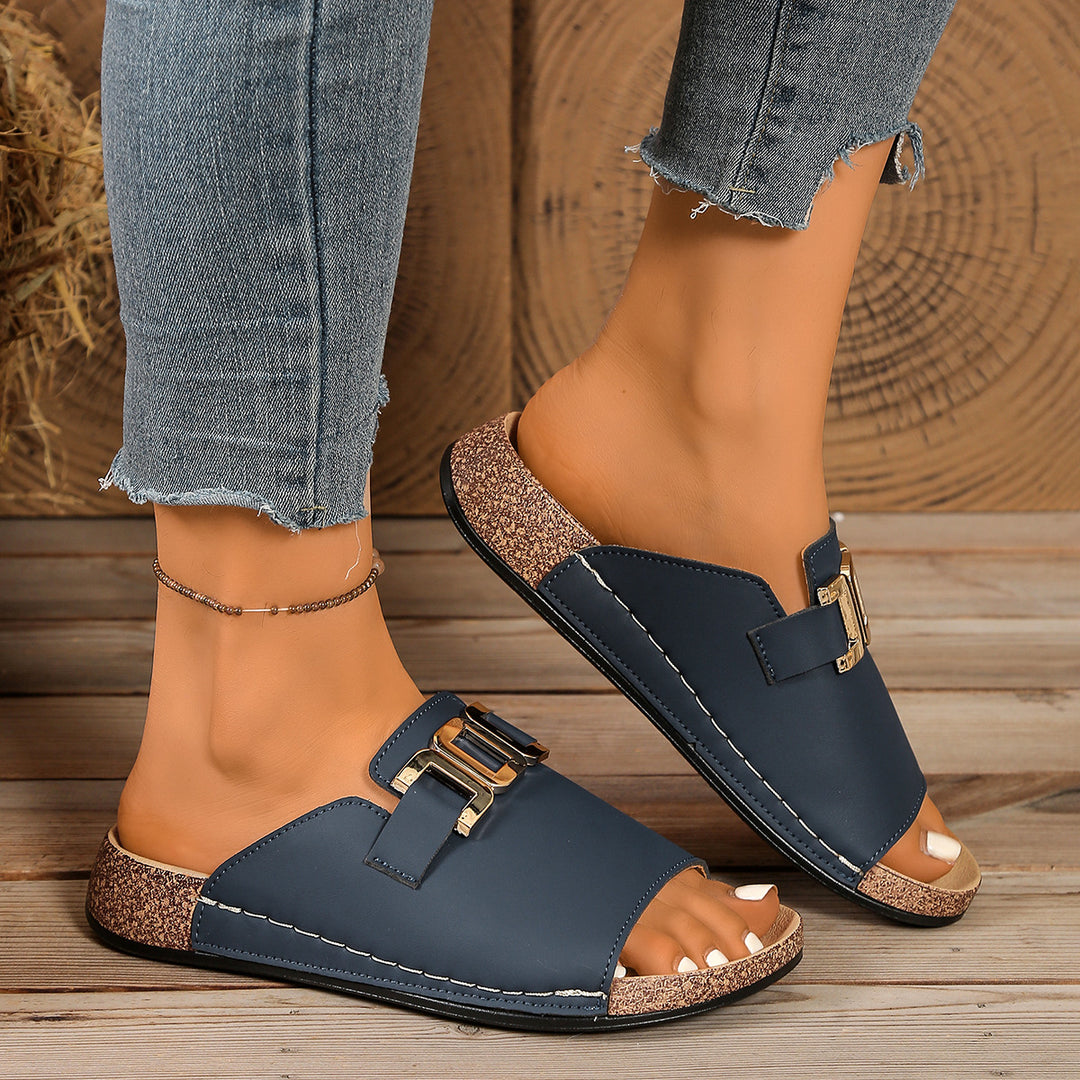 Damen Clogs mit elegantem Riemendesign und komfortablem Korkfußbett R&B