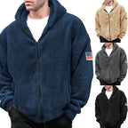 Herren kuscheliger Fleece-Hoodie mit Kapuze und Reißverschluss R&B