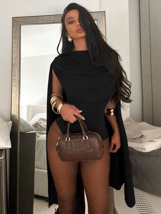 Damen Figurbetontes Cocktailkleid mit kapuzenähnlichem Detail R&B