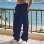 Herren Bequeme Strandhose mit seitlichen Taschen und elastischem Bund R&B