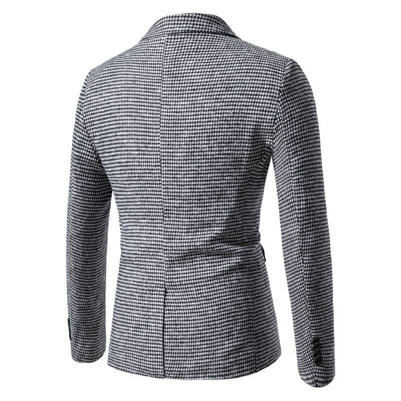 Herren elegante Anzugjacke im klassischen Hahnentritt-Design R&B