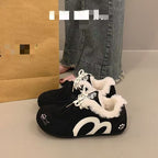 Damen Hausschuh-Pantoletten mit kuscheligem Innenfutter und modischem Design R&B