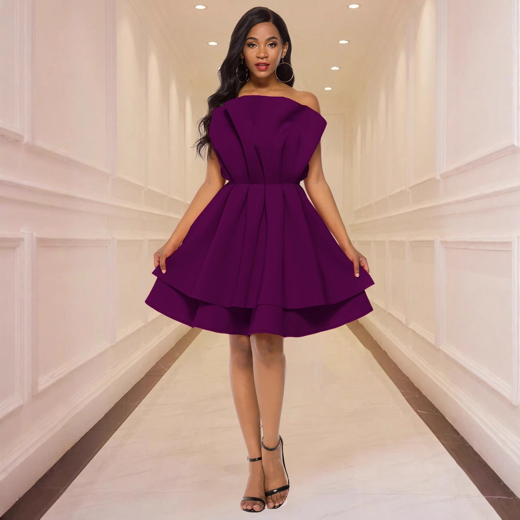 Damen Glamouröses Cocktailkleid mit voluminösen Rüschen R&B