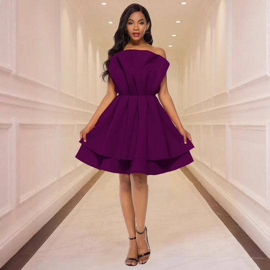 Damen Glamouröses Cocktailkleid mit voluminösen Rüschen R&B