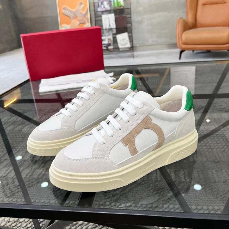 Damen Sportliche Sneakers mit hochwertiger Lederoberfläche und trendiger Designkombination R&B
