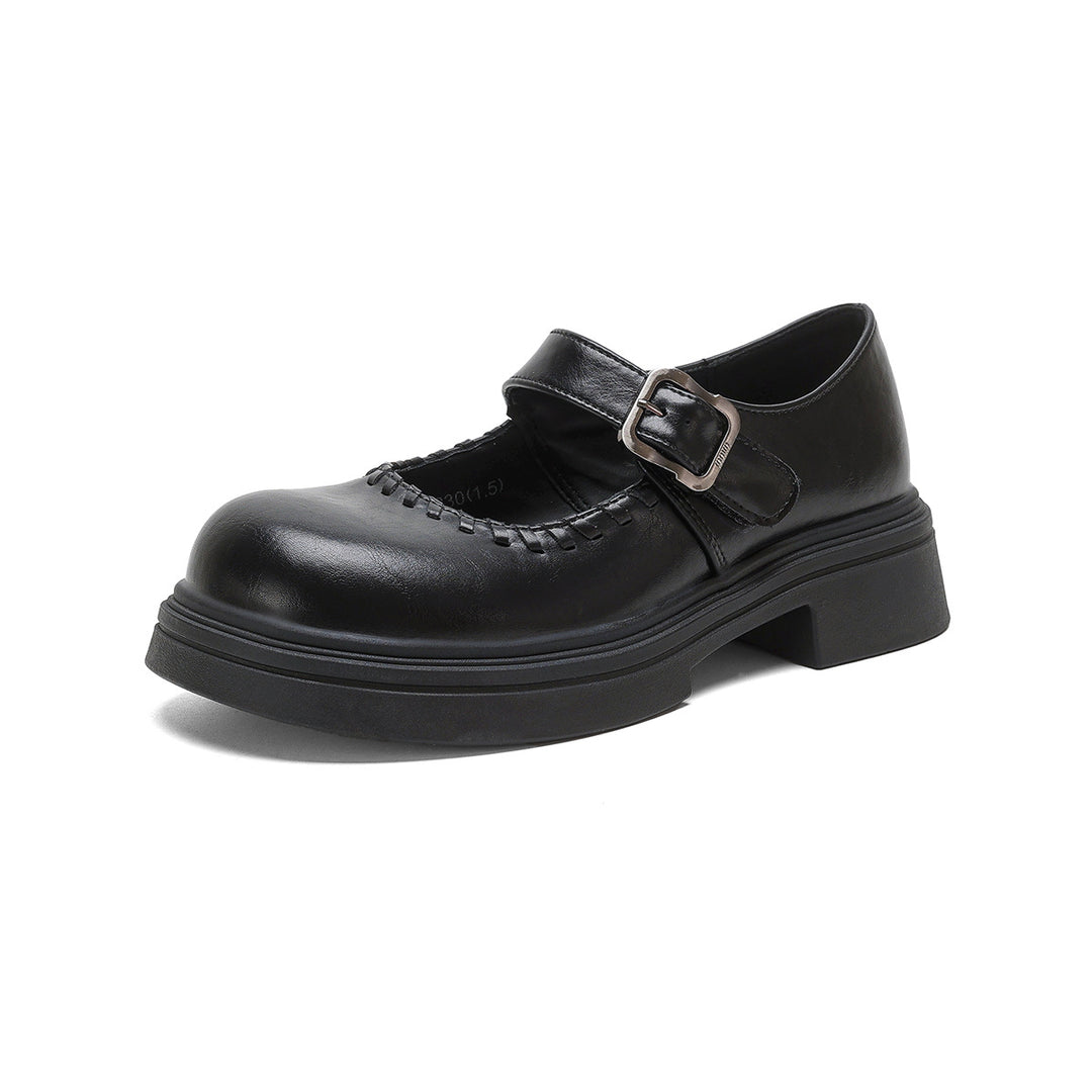 Damen modische Mary-Jane Schuhe mit dekorativem Schnallenverschluss R&B