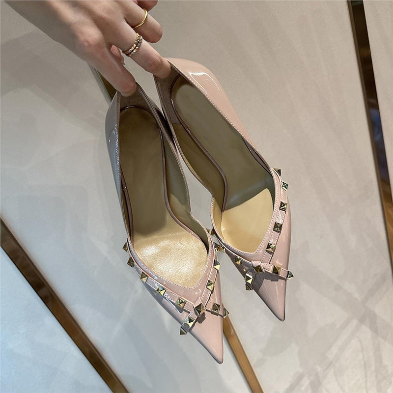 Damen elegante Stiletto-Pumps mit ausgefallenem Schnallen-Design R&B