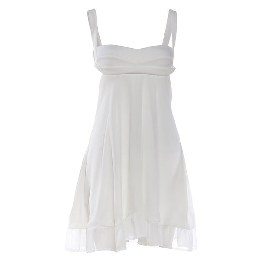 Damen Chiffonkleid mit fließendem Saum und herzförmigem Ausschnitt R&B