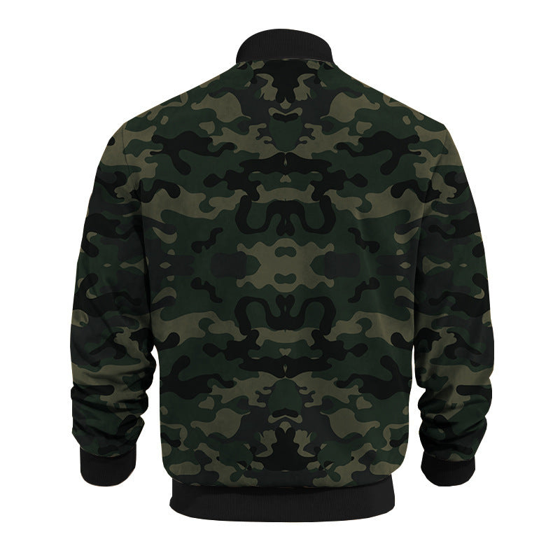 Herren Bomberjacke mit modernem Camouflage-Design und elastischen Bündchen R&B