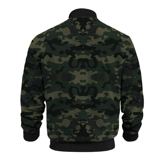 Herren Bomberjacke mit modernem Camouflage-Design und elastischen Bündchen R&B