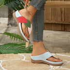 Damen Komfortable Zehentrenner-Sandalen mit ästhetischen Blattapplikationen R&B