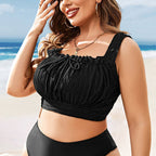 Damen Crop Top mit Rüschendetails