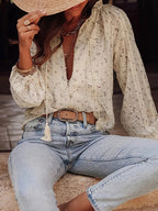 Damen bestickte Bluse mit eleganten Details R&B