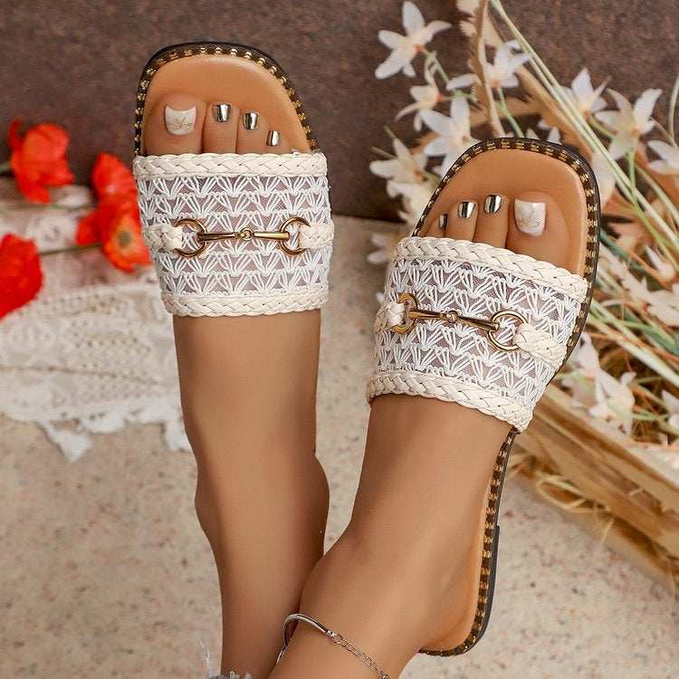 Damen Komfortable und elegante Riemen-Pantoletten R&B