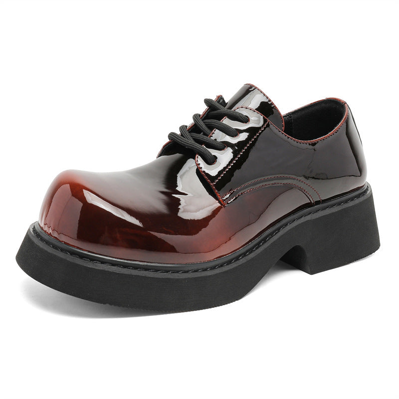 Damen Hochglänzende Schnürschuhe mit dicker Sohle und modischem Design R&B