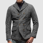Herren eleganter Wildblazer mit doppelter Knopfleiste und praktischen Taschen R&B