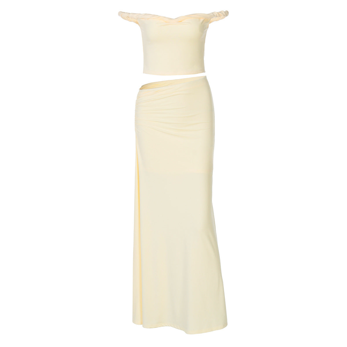 Damen Elegantes Wickeloberteil mit schwingendem Maxirock R&B