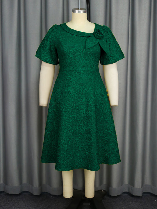 Damen Kleid mit elegantem Blumendruck und dekorativer Schleifenverzierung R&B