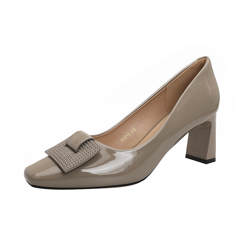 Damen elegante Blockabsatz-Pumps mit geschmackvollem Zierschleifen-Detail