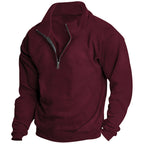 Herren Sportlicher Stehkragenpullover mit Reißverschluss R&B