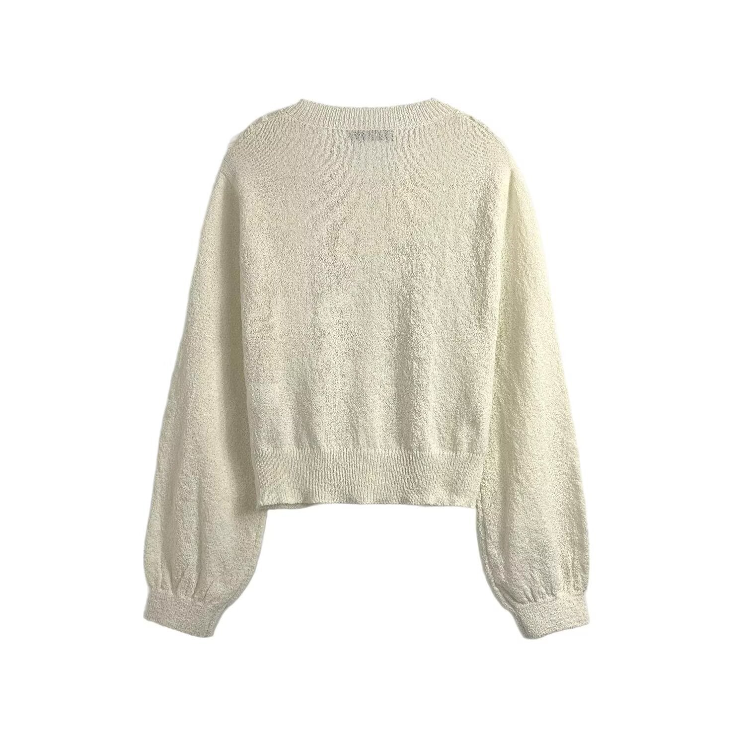 Damen Strickjacke mit filigranen Häkelakzenten und Knopfleiste R&B