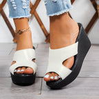 Damen Wedge-Pantoletten mit modischem Cut-Out-Design und rutschfester Sohle R&B