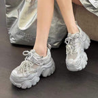 Damen Modische Chunky Sneakers mit atmungsaktiver Mesh-Oberfläche und dämpfender Sohle