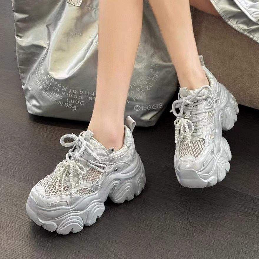 Damen Modische Chunky Sneakers mit atmungsaktiver Mesh-Oberfläche und dämpfender Sohle