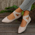 Damen Ballerina-Schuhe mit elastischen Kreuzbändern und rutschfester Sohle R&B