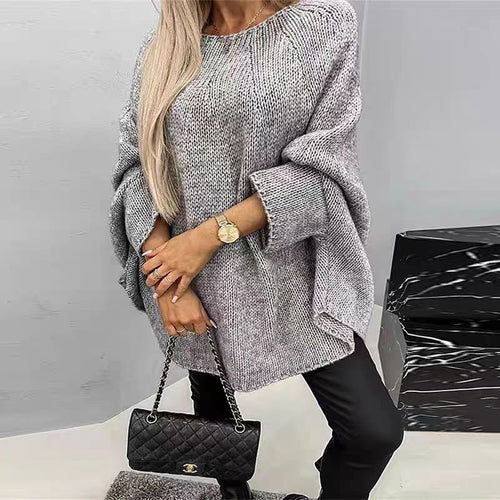 Damen legerer Strickpullover mit weitem Schnitt und modischem Design R&B
