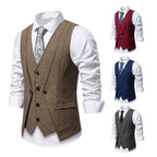 Herren elegante Anzugweste mit strukturiertem Hahnentritt R&B