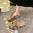 Damen bequeme Mules mit elegantem Rüschendesign R&B