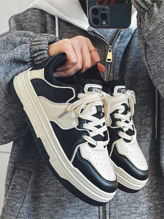Damen modische Sneakers mit dicker Sohle und atmungsaktivem Obermaterial R&B