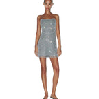 Damen Glitzerndes Cocktailkleid mit schulterfreiem Design und funkelnden Pailletten EB
