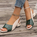Damen elegante Sling-Sandalen mit modischem Krokodilleder-Design und Komfortabsatz R&B
