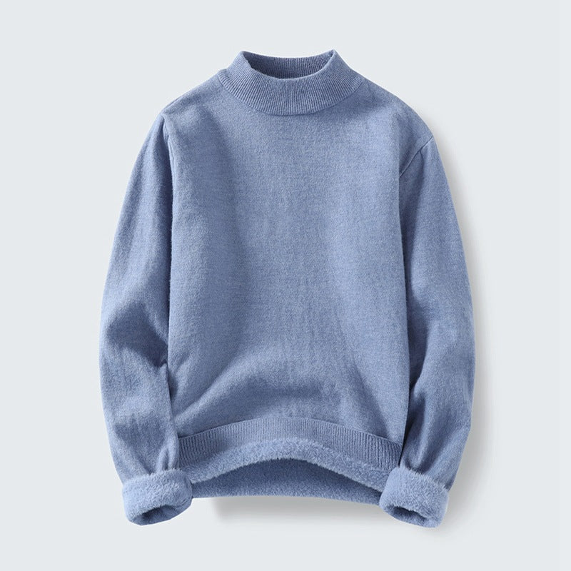 Damen Strickpullover mit hohem Kragen und weichem Innenfutter