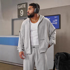 Herren Kapuzenpullover mit durchgehendem Reißverschluss und praktischen Taschen R&B