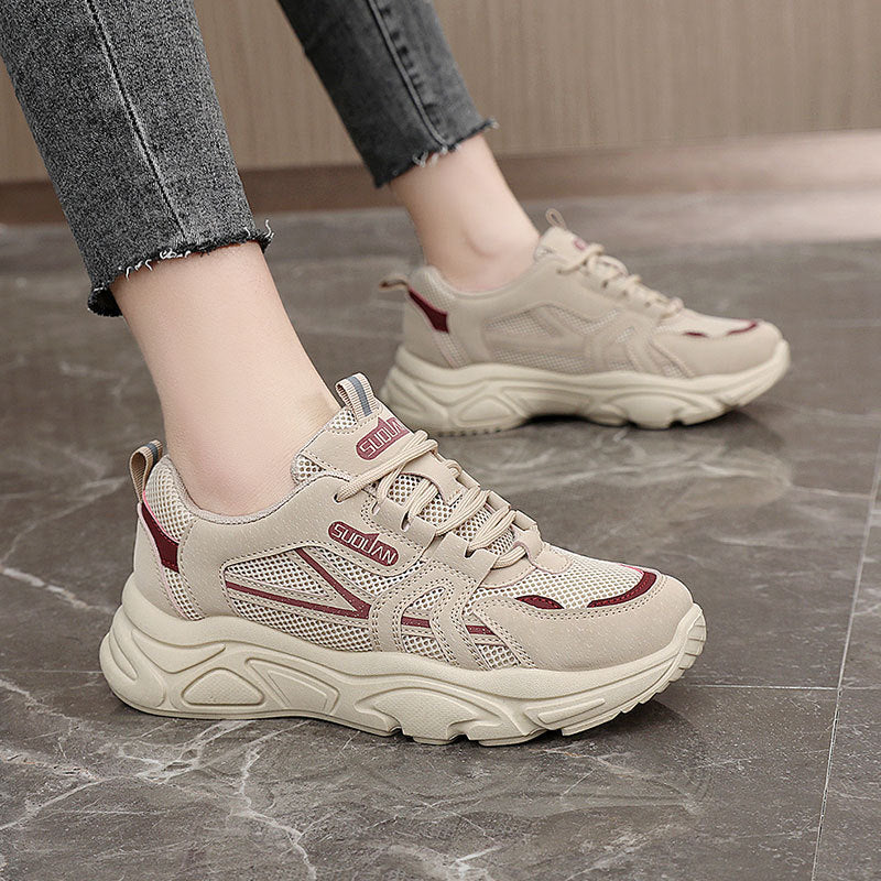 Damen sportliche Sneakers mit atmungsaktiver Mesh-Oberfläche und dämpfender Sohle R&B