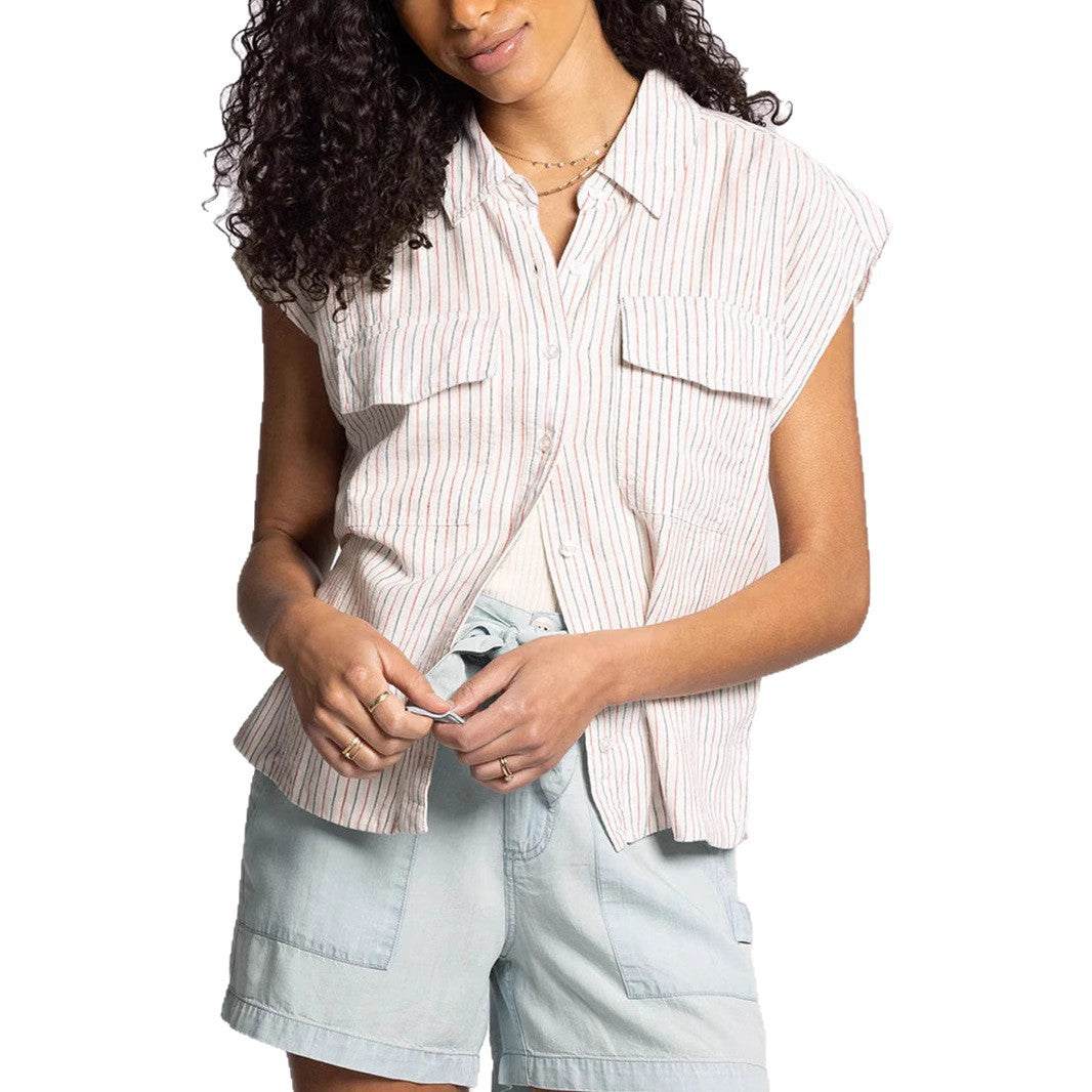Damen Kurzarm Hemdbluse mit praktischen Pattentaschen R&B