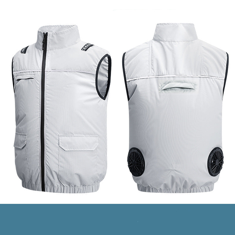 Unisex nan leichte kühlende Arbeitsweste mit integrierten Ventilatoren und externem Akku R&B