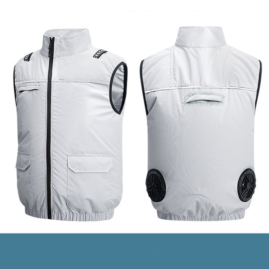 Unisex nan leichte kühlende Arbeitsweste mit integrierten Ventilatoren und externem Akku R&B