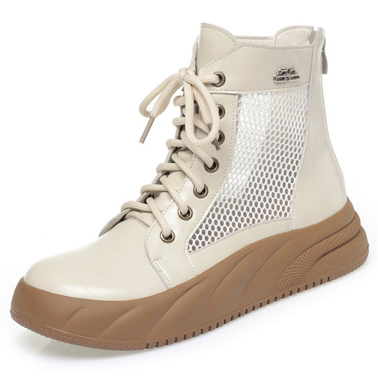 Damen Trendige Schnürstiefeletten mit atmungsaktivem Mesh-Einsatz und komfortabler Sohle R&B