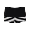Damen Sportliche Shorts mit breitem elastischem Bund und R&Brnem Streifenmuster R&B